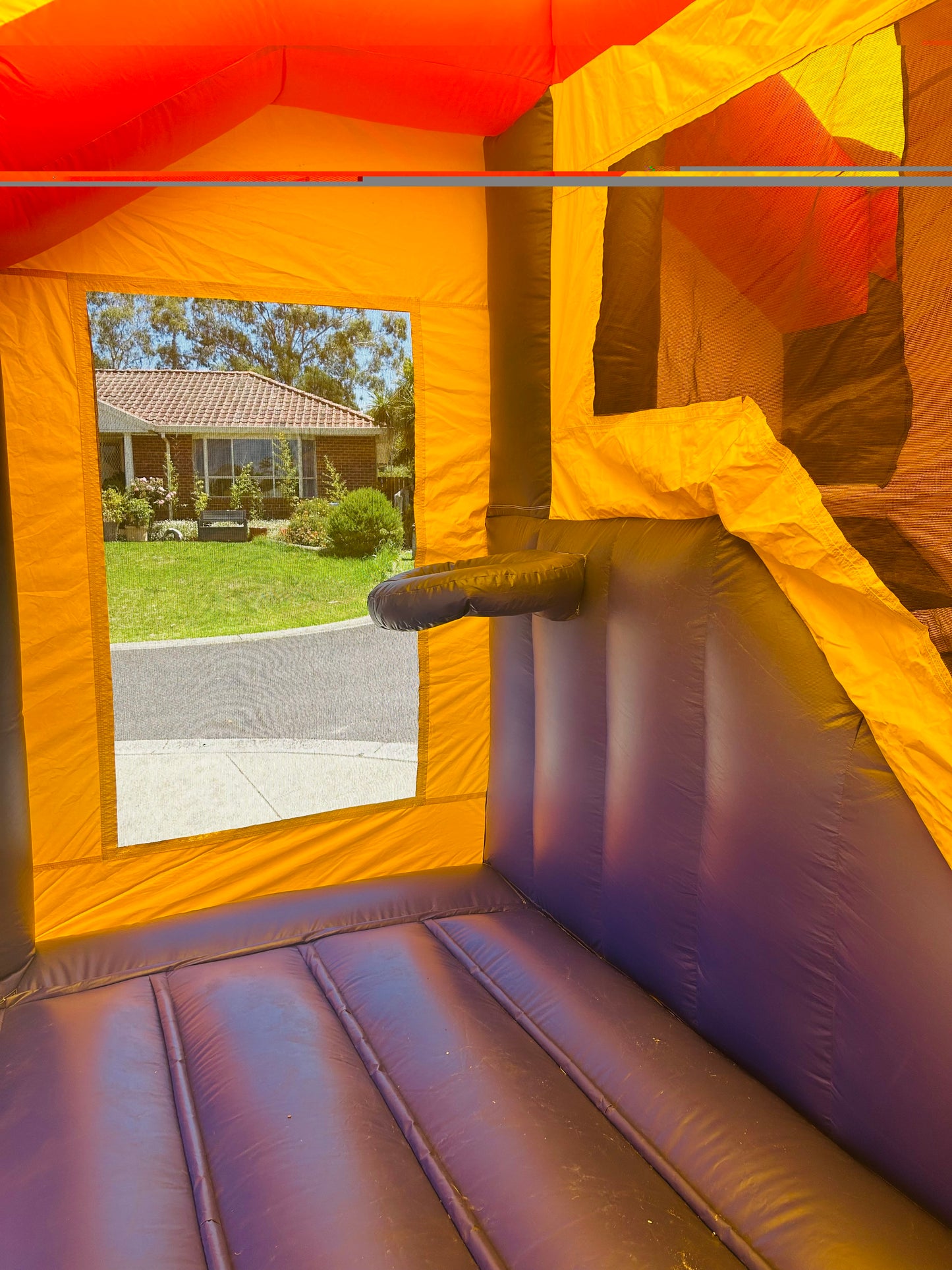 Jumping Castle Hire - Blue Combo Inside Slide - Power Rangers