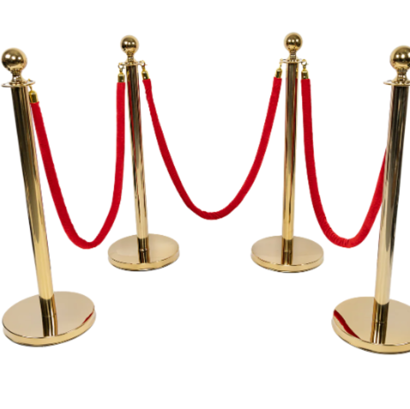 Teen & Adult Hire - Red Carpet Gold Patterned Edging & Bollards x 15m