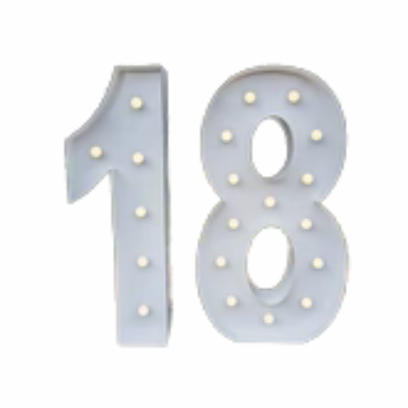 Light Up Number Hire 1.2m No 18