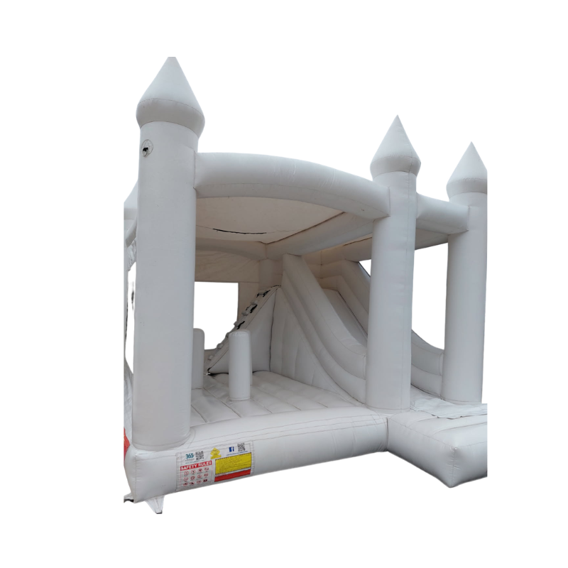 White Jumping Castle Hire - 5x5 With Slide White jumping Castle