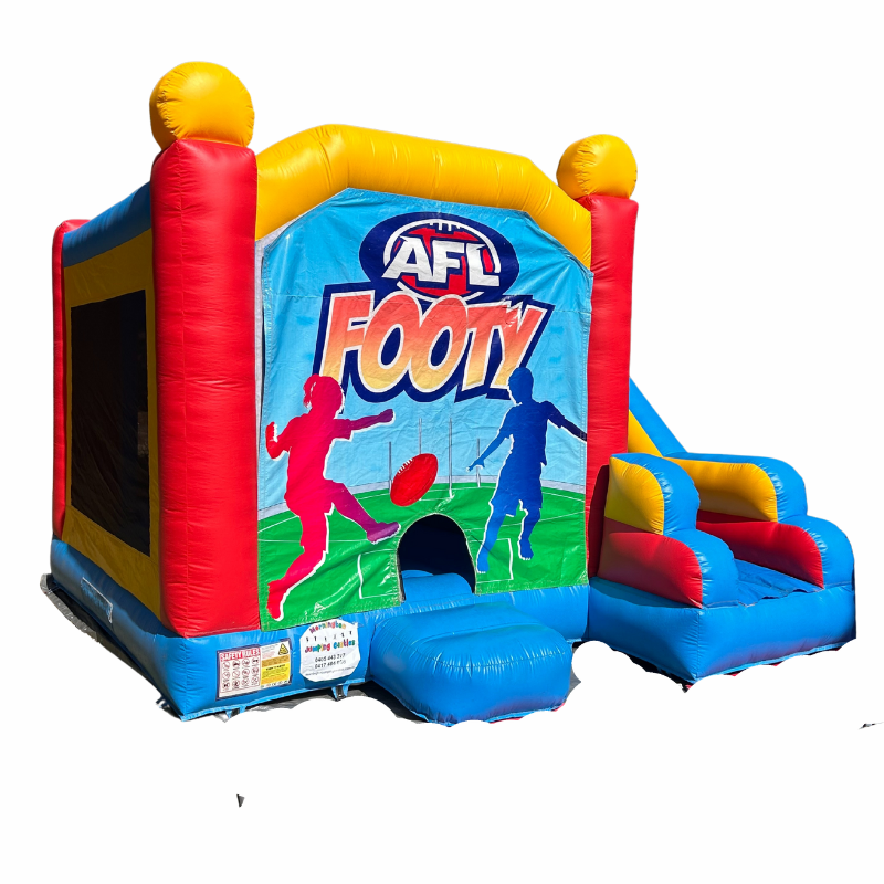 Jumping Castle Hire - Blue Combo AFL Jumping Castle