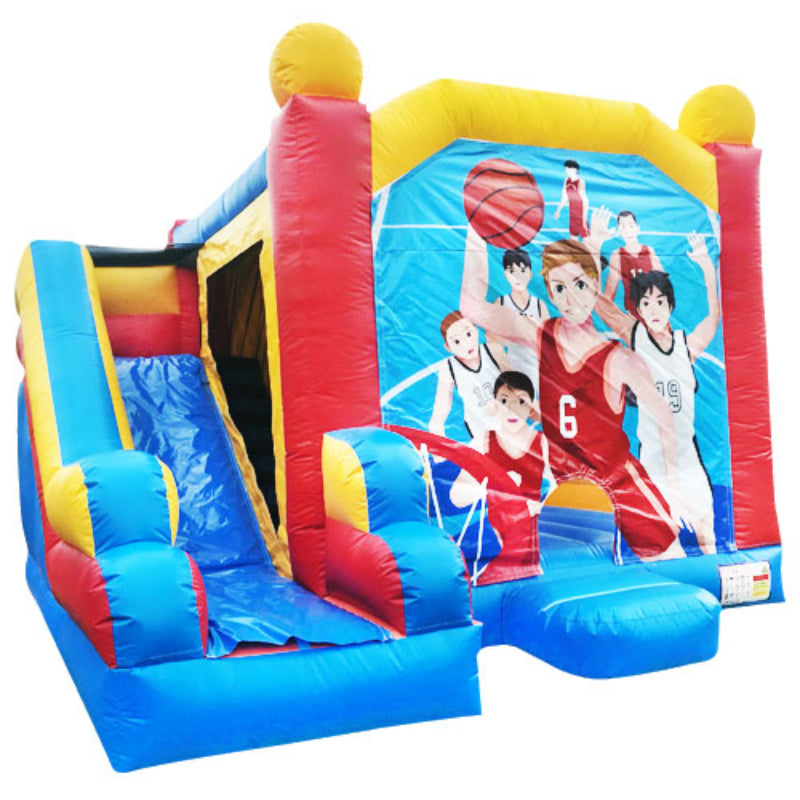 Jumping Castle Hire - Blue Combo Basketball Jumping Castle
