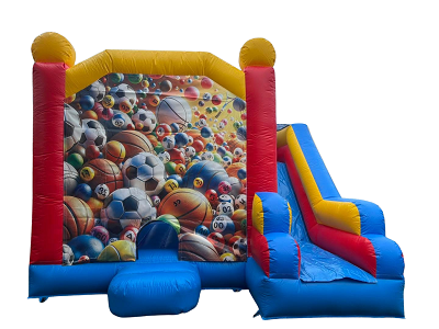Jumping Castle Hire - Blue Combo Balls Jumping Castle