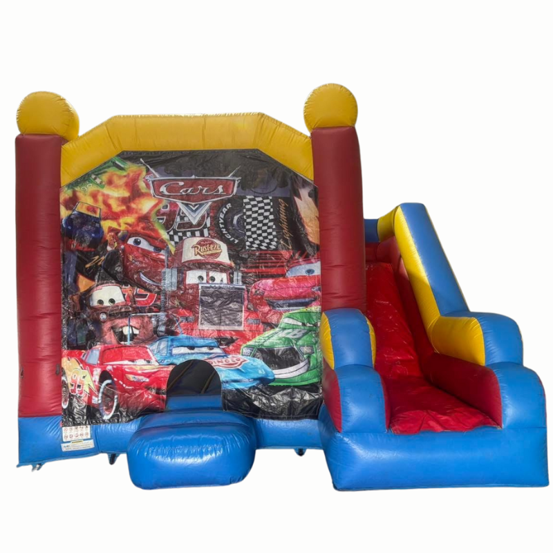 Jumping Castle Hire - Blue Combo Cars Jumping Castle