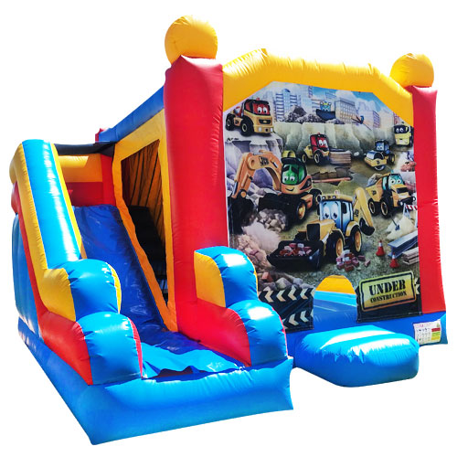 Jumping Castle Hire - Blue Combo Construction Jumping Castle