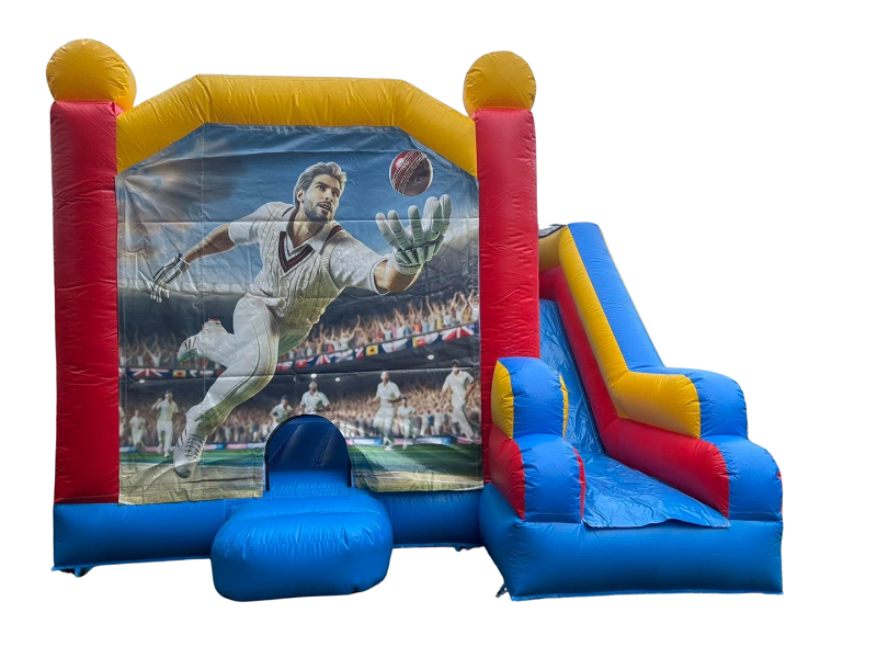 Jumping Castle Hire - Blue Comb Cricket Jumping Castle