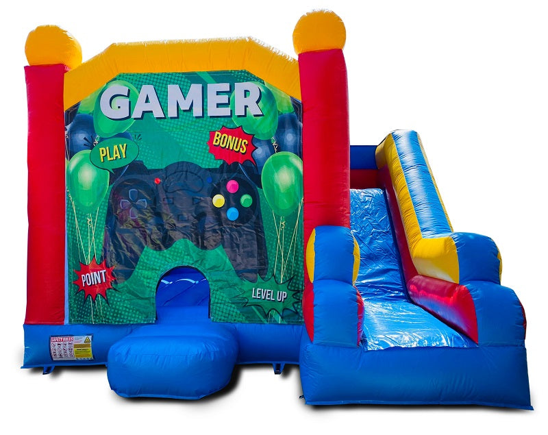 Jumping Castle Hire - Blue Combo Gamer Jumping Castle