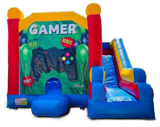Jumping Castle Hire - Blue Combo Gamer Jumping Castle