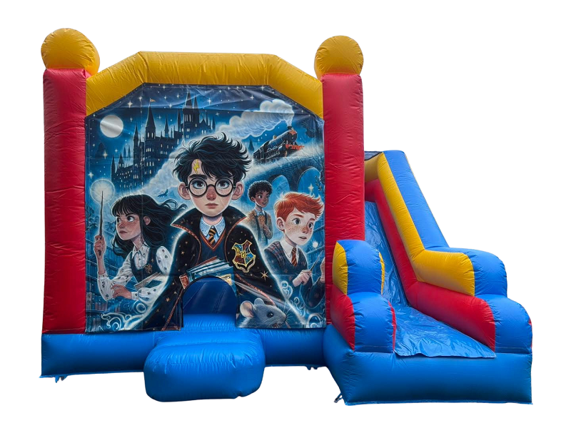 Jumping Castle Hire - Blue Comb Harry Potter Wizard Jumping Castle