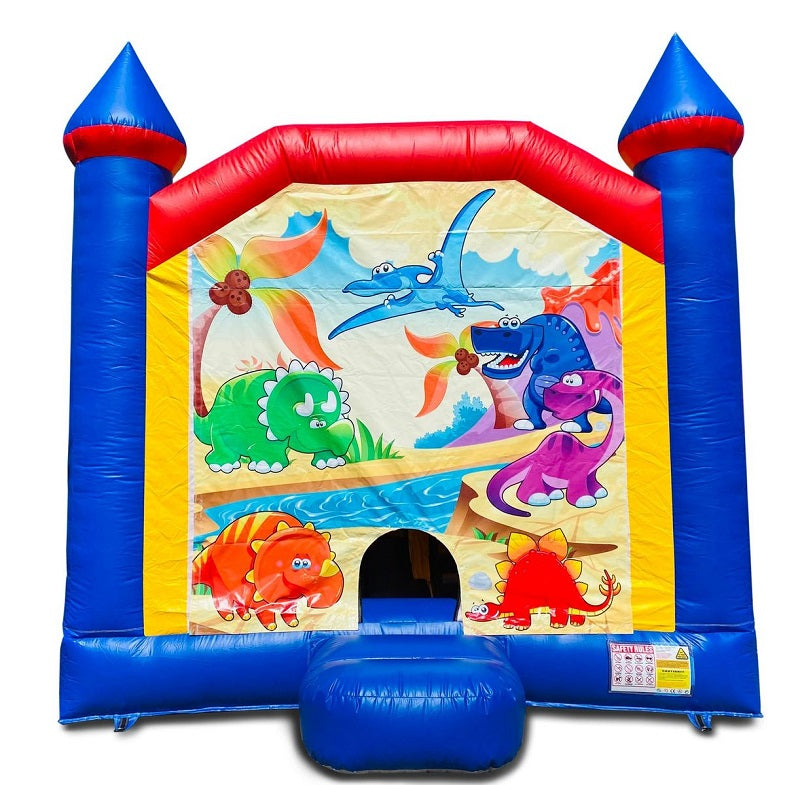 Jumping Castle Hire - Blue Combo Inside Slide - Baby Dinosaur