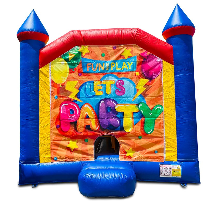 Jumping Castle Hire - Blue Combo Inside Slide - Lets Party