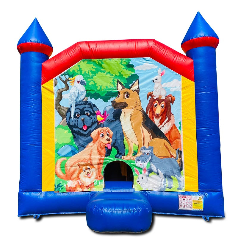 Jumping Castle Hire - Blue Combo Inside Slide - Pets