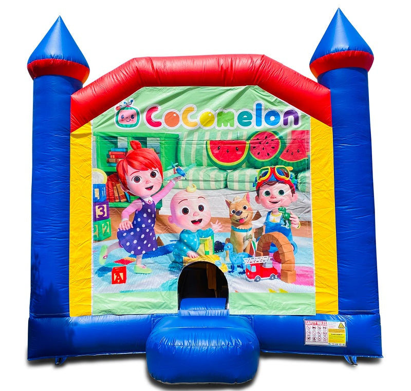 Jumping Castle Hire - Blue Combo Inside Slide - Cocomelon