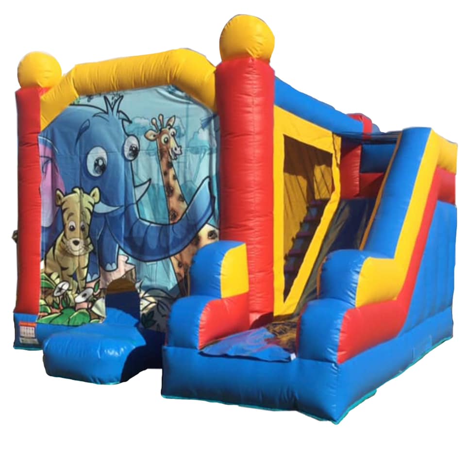 Jumping Castle Hire - Blue Combo Jungle Jumping Castle