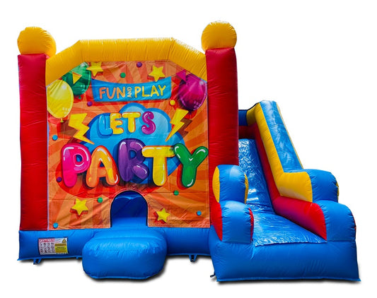 Jumping Castle Hire - Blue Combo Lets Party Jumping Castle