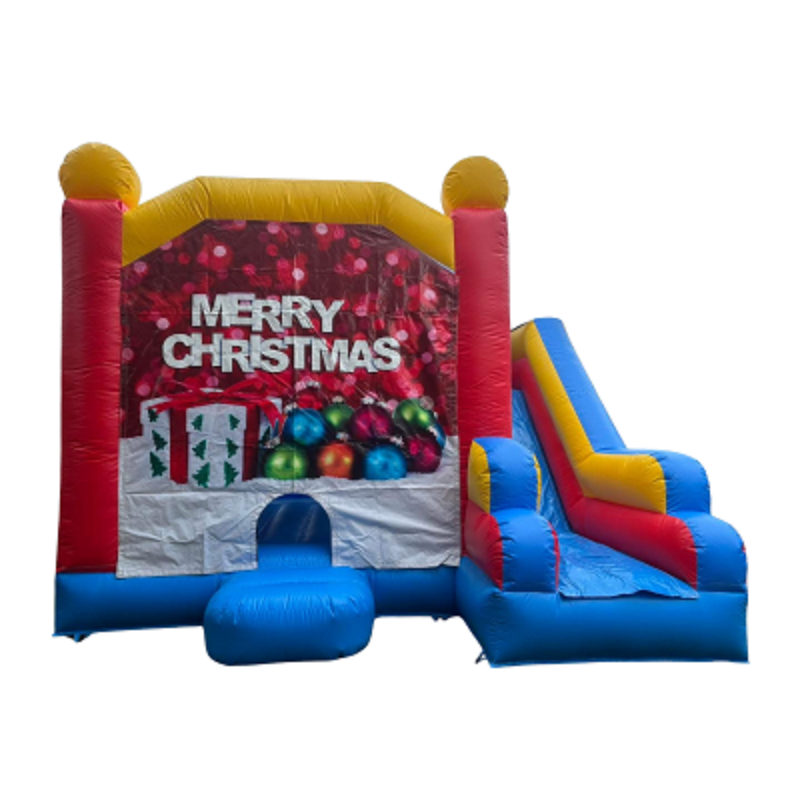 Jumping Castle Hire - Blue Comb Merry Christmas Jumping Castle