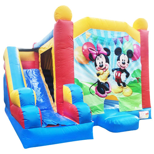 Jumping Castle Hire - Blue Combo Mickey & Minnie Mouse Jumping Castle