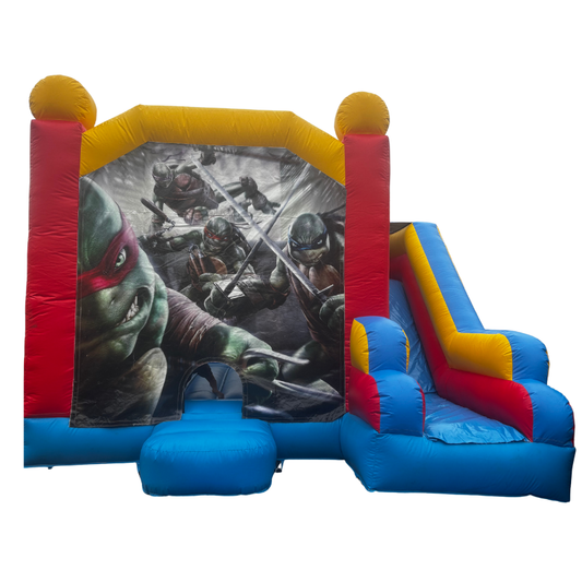 Jumping Castle Hire - Blue Combo Ninja Turtles Jumping Castle