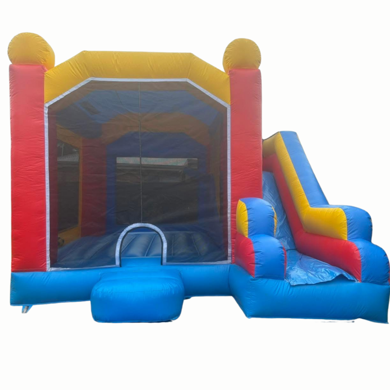 Jumping Castle Hire - Blue Combo No Banner Mesh Front Jumping Castle