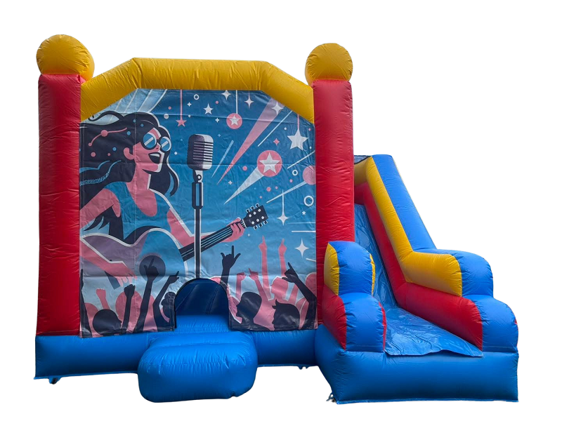 Jumping Castle Hire - Blue Comb Popstars Jumping Castle