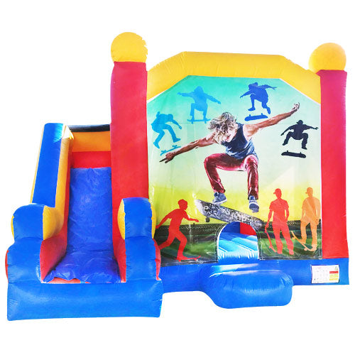 Jumping Castle Hire - Blue Combo Skateboarding Jumping Castle
