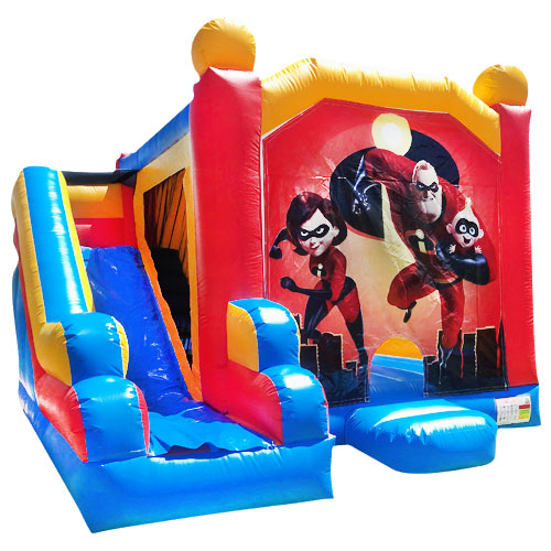 Jumping Castle Hire - Blue Combo The Incredibles Jumping Castle