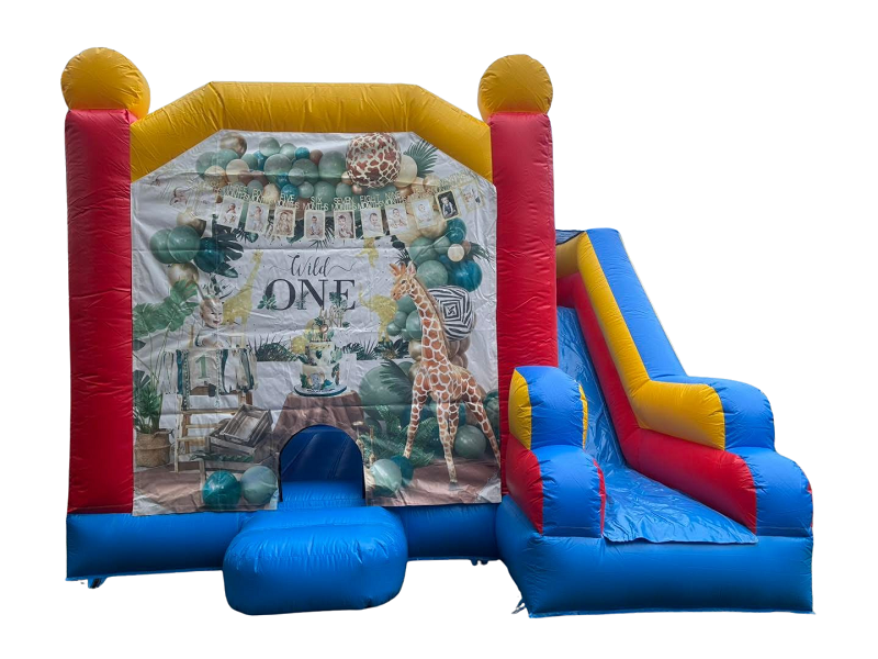 Jumping Castle Hire - Blue Comb Wild One Jumping Castle