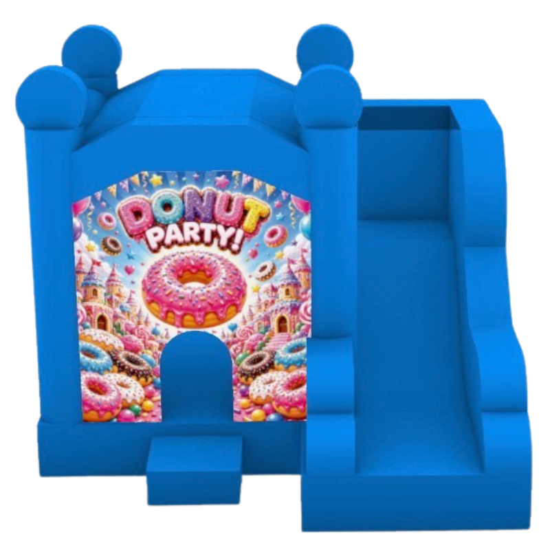 Jumping Castle Hire - Blue Compact - Donut Party