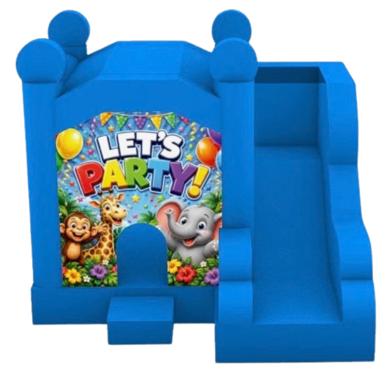 Jumping Castle Hire - Blue Compact - Lets Party Jungle