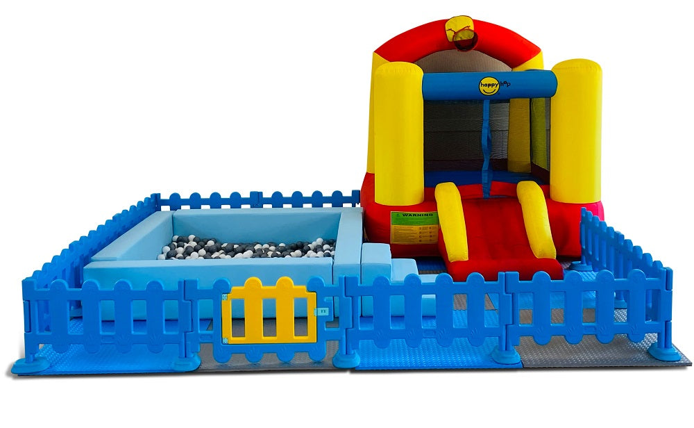 Soft Play Packages  - Blue & Grey - Soft Play Ball Pit & Jumping Castle