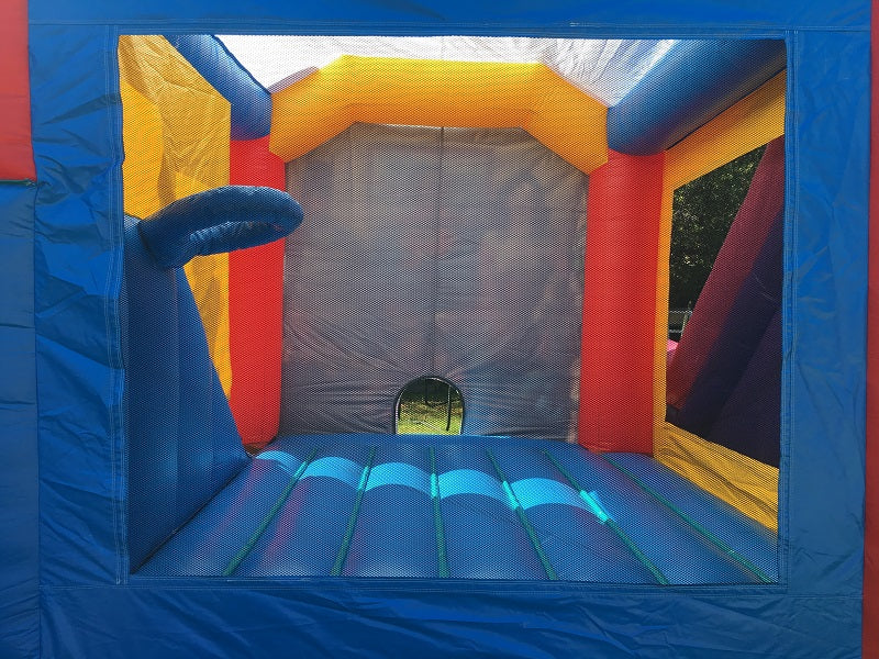 Jumping Castle Hire - Blue Combo Superheros