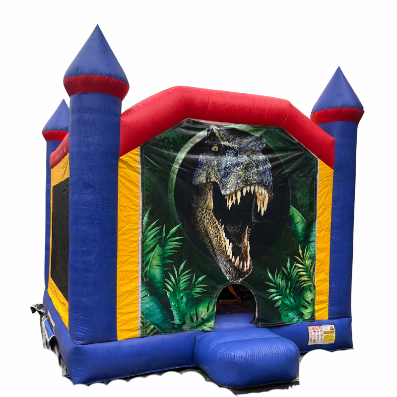 Jumping Castle Hire - Blue Combo Inside Slide - Jurasic Park