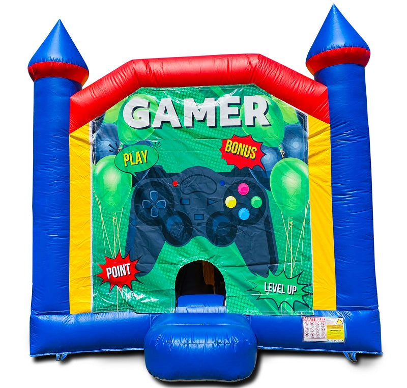 Jumping Castle Hire - Blue Combo Inside Slide - Gamer