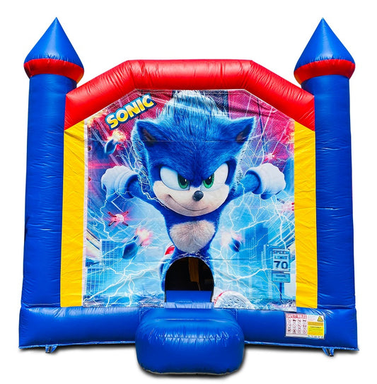 Jumping Castle Hire - Blue Combo Inside Slide - Sonic