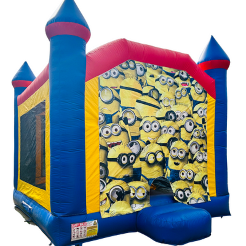 Jumping Castle Hire - Blue Combo Inside Slide - Minions