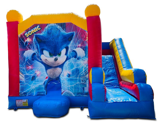 Jumping Castle Hire - Blue Combo Sonic Jumping Castle