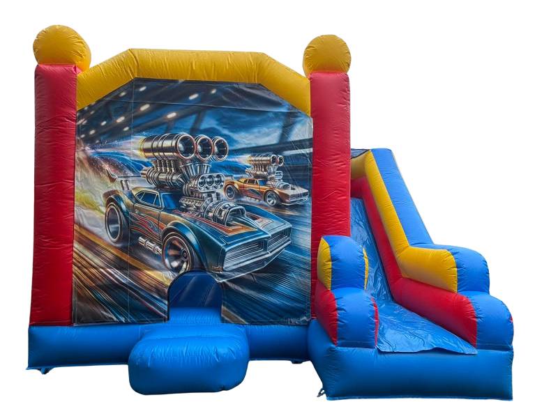 Jumping Castle Hire - Blue Comb Hot Wheels Jumping Castle