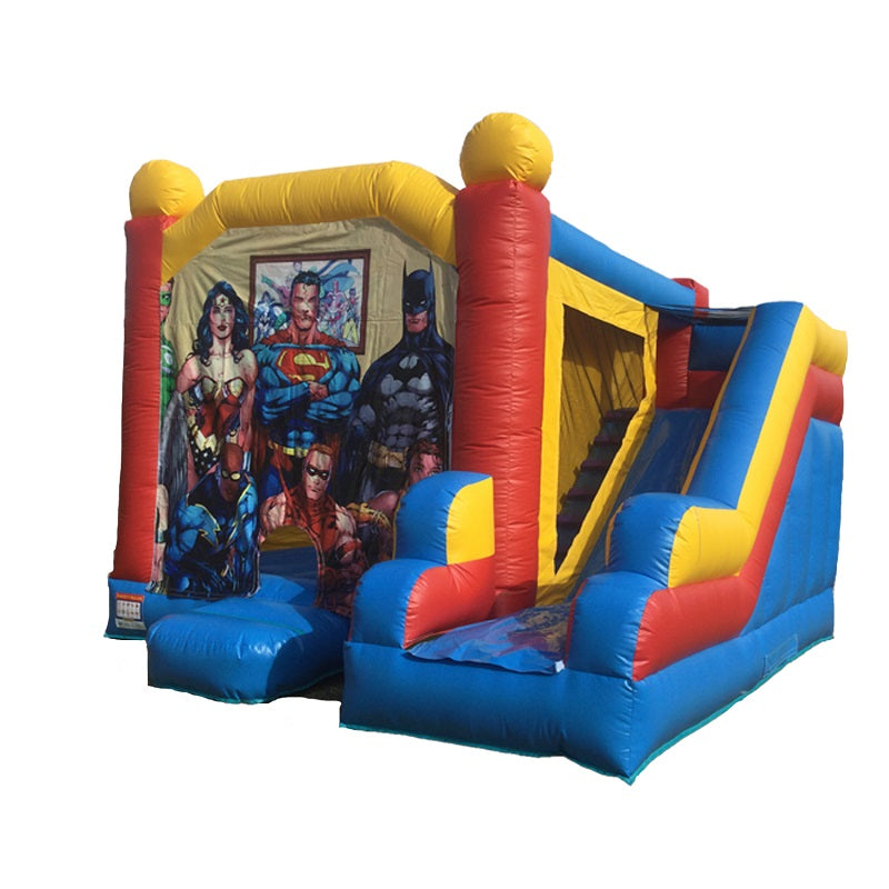 Jumping Castle Hire - Blue Combo Superheros