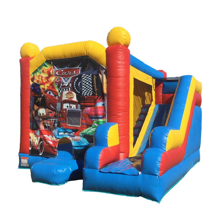 Jumping Castle Hire - Blue Combo Cars Jumping Castle