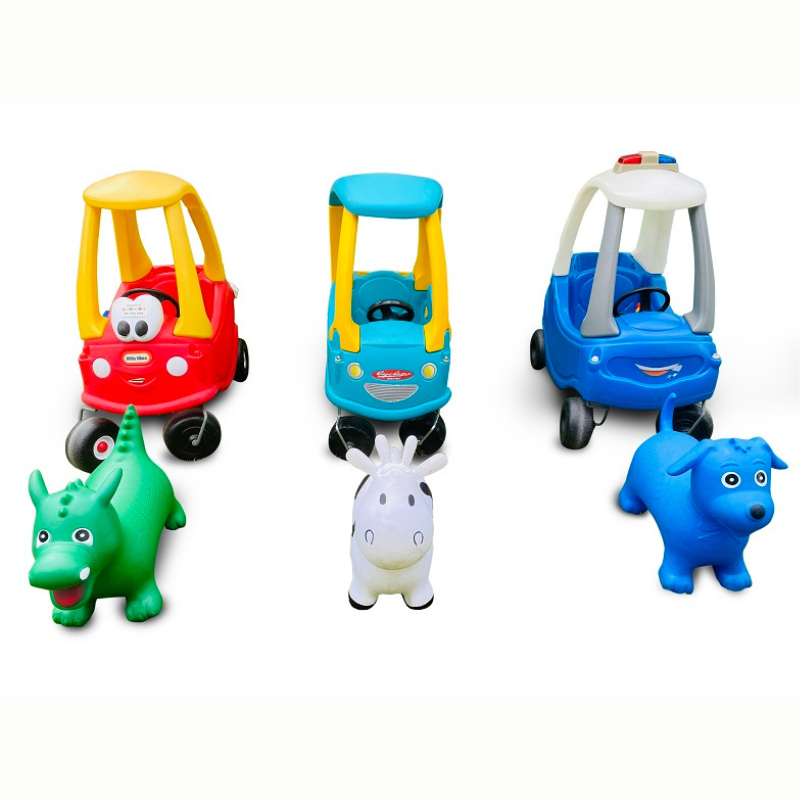 Toy Hire Package - Little Tykes Cars x 3  & Animal Hoppers x 3