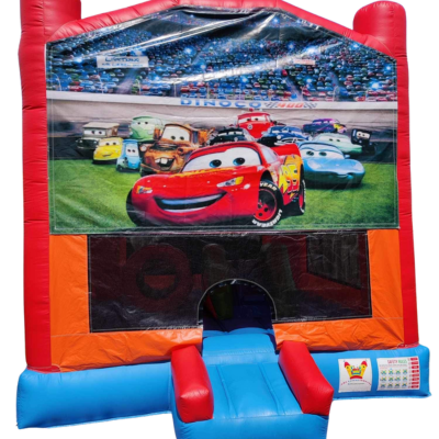 Jumping Castle Hire - Obstacle Course - Red/Orange - Cars