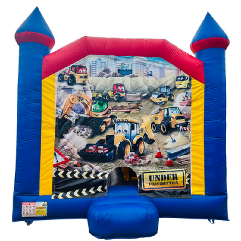 Jumping Castle Hire - Blue Combo Inside Slide - Construction