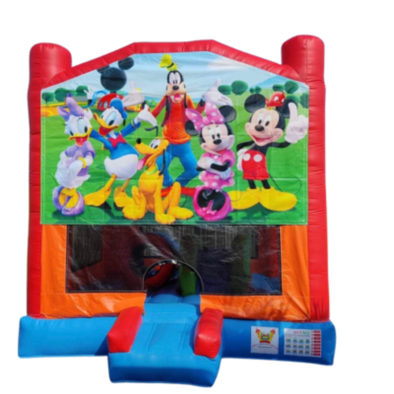 Jumping Castle Hire - Obstacle Course - Red/Orange - Disney Friends