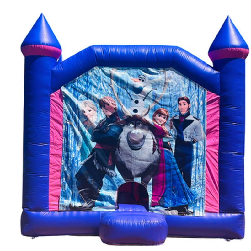 Jumping Castle Hire - Pink Combo Inside Slide - Frozen