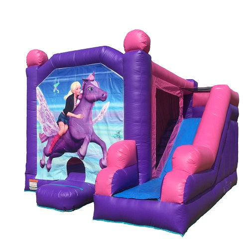 Jumping Castle Hire - Pink Combo Barbie Horse Jumping Castle