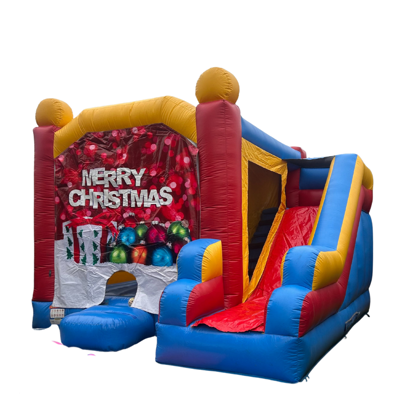 Jumping Castle Hire - Blue Comb Merry Christmas Jumping Castle