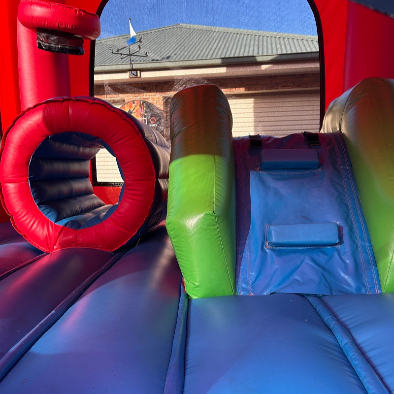 Jumping Castle Hire - Obstacle Course - Red/Orange - Batman