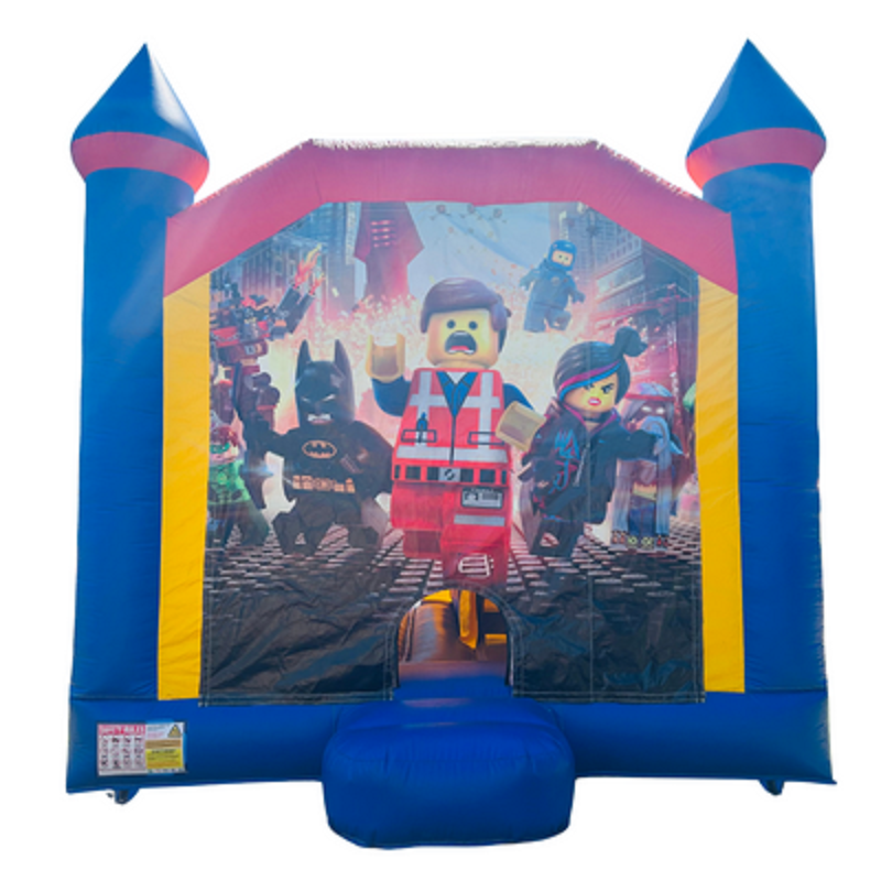 Jumping Castle Hire - Blue Combo Inside Slide - Lego