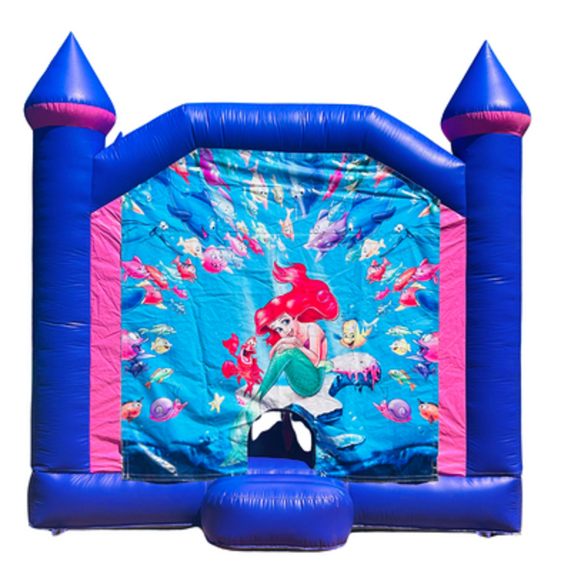 Jumping Castle Hire - Pink Combo Inside Slide - Mermaid