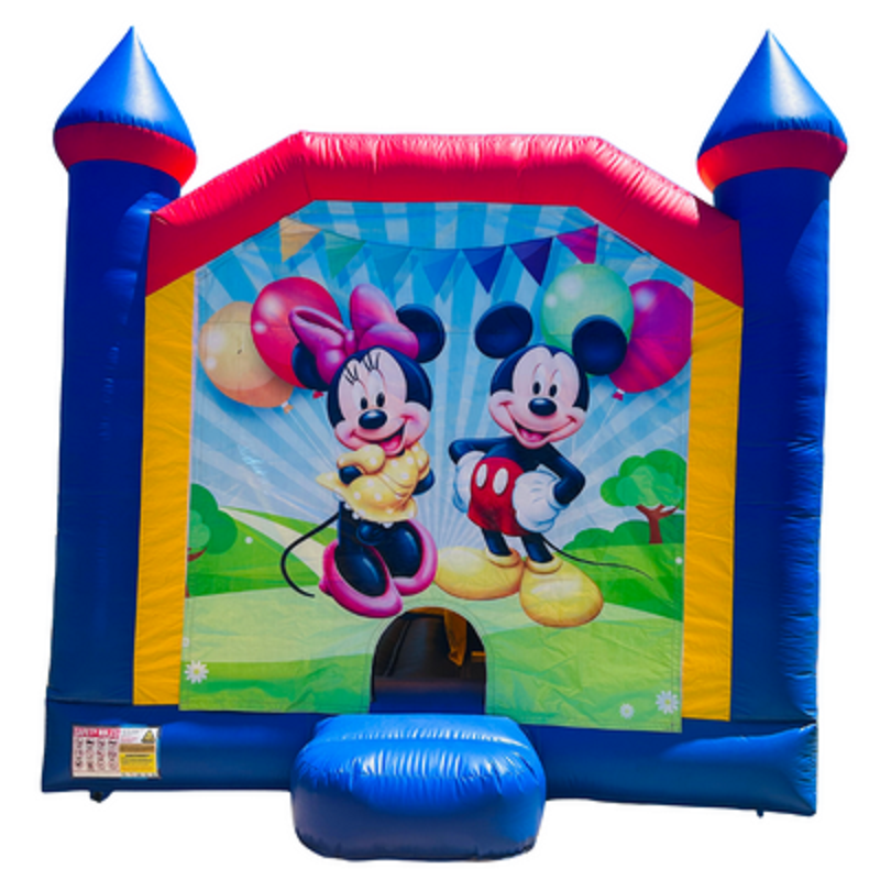Jumping Castle Hire - Blue Combo Inside Slide - Mickey & Minnie Mouse